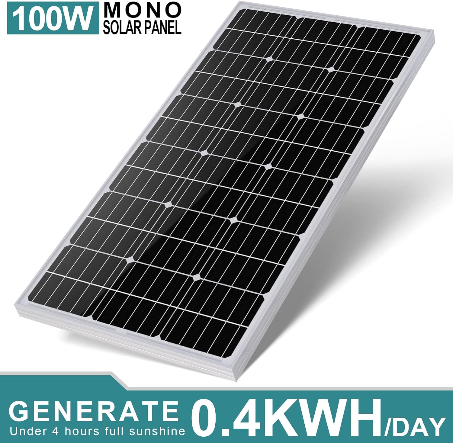 ECO-WORTHY 100 Watt Solar Panel 12 Volt Monocrystalline Solar Panel High Efficiency Module RV Marine Boat Caravan Off Grid