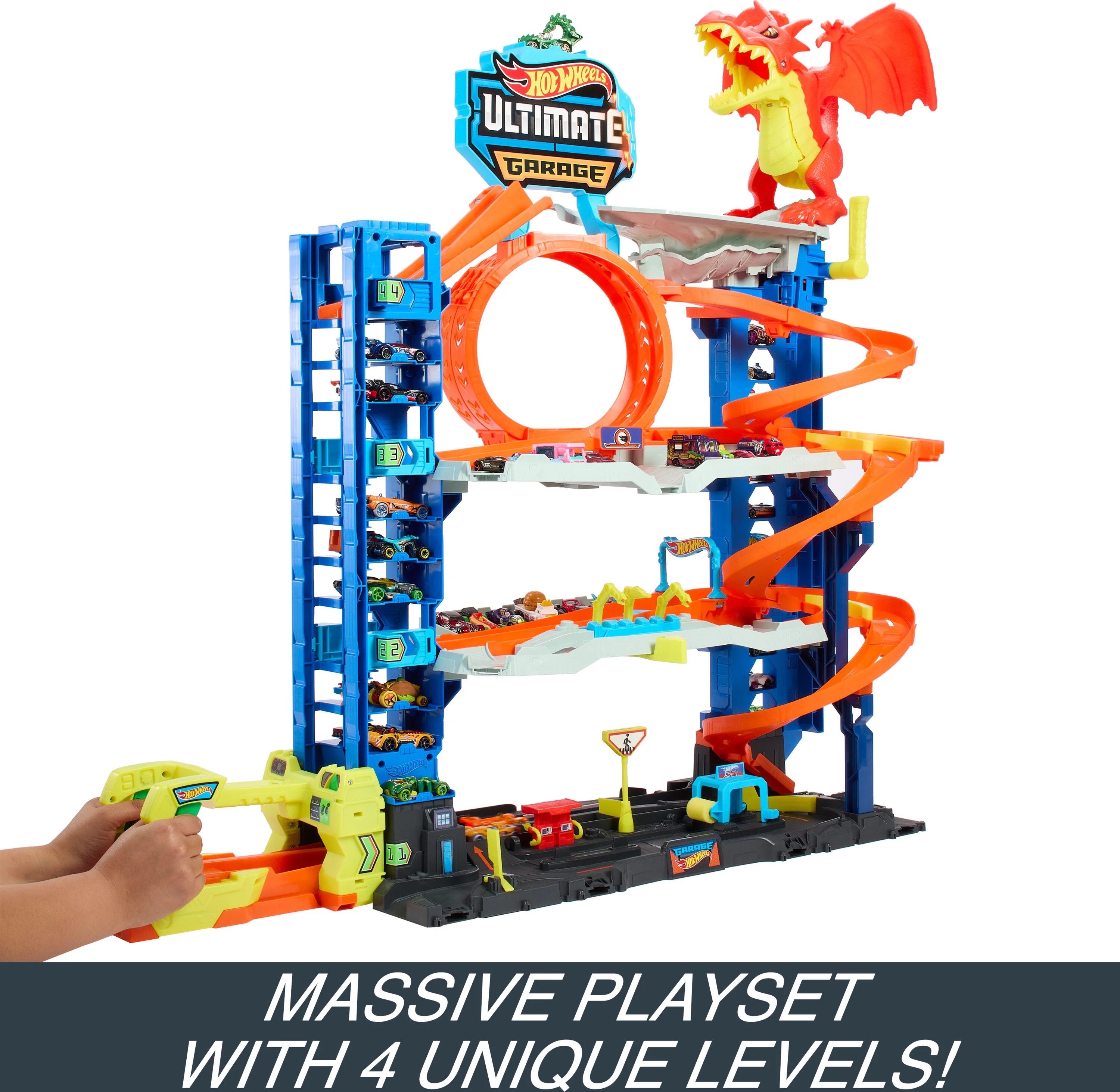 Hot Wheels City Ultimate Garage Playset with 2 Die-Cast Cars, Toy Storage for 50+ Cars