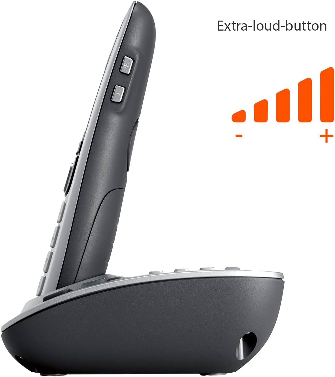 Gigaset E560A – Cordless Phone for Seniors with Answering Machine and SOS Key, Brilliant Sound Quality and Volume Amplification - Made in Germany (Platinum, Pack of 1)