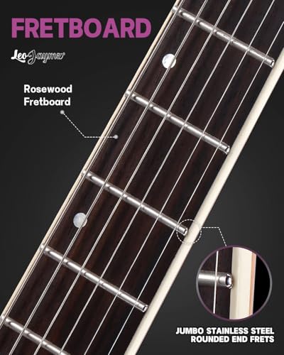 Leo Jaymz Electric Guitar Monsoon Series,Reverse Headstock,Mahogany Body,Roasted Maple Neck,Rosewood Fretboard,Locking Tuners,Rounded End Frets,AlnicoV Pickups,Fixed Bridge (Blue Flame)
