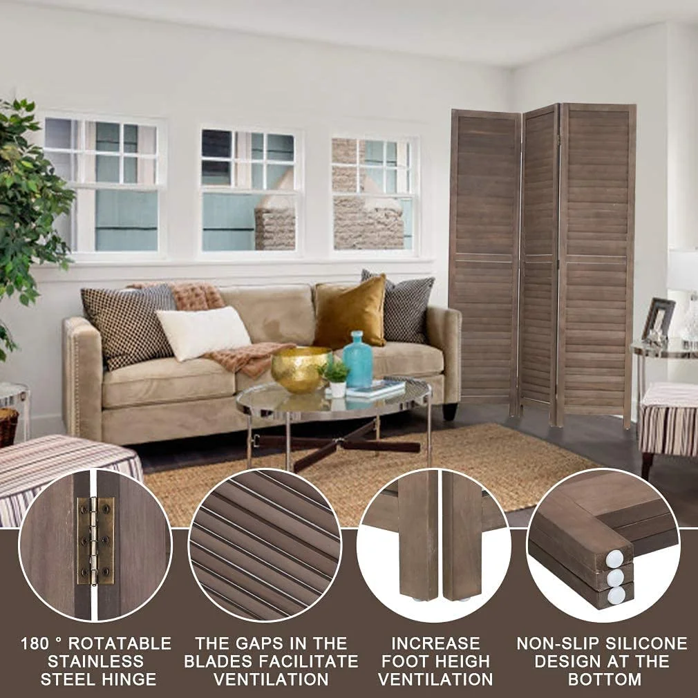 Room Divider Partition 4 Panel Privacy Screen Folding Screen Wood Frame Screen for Home Office Bedroom - Curated Treasures Market