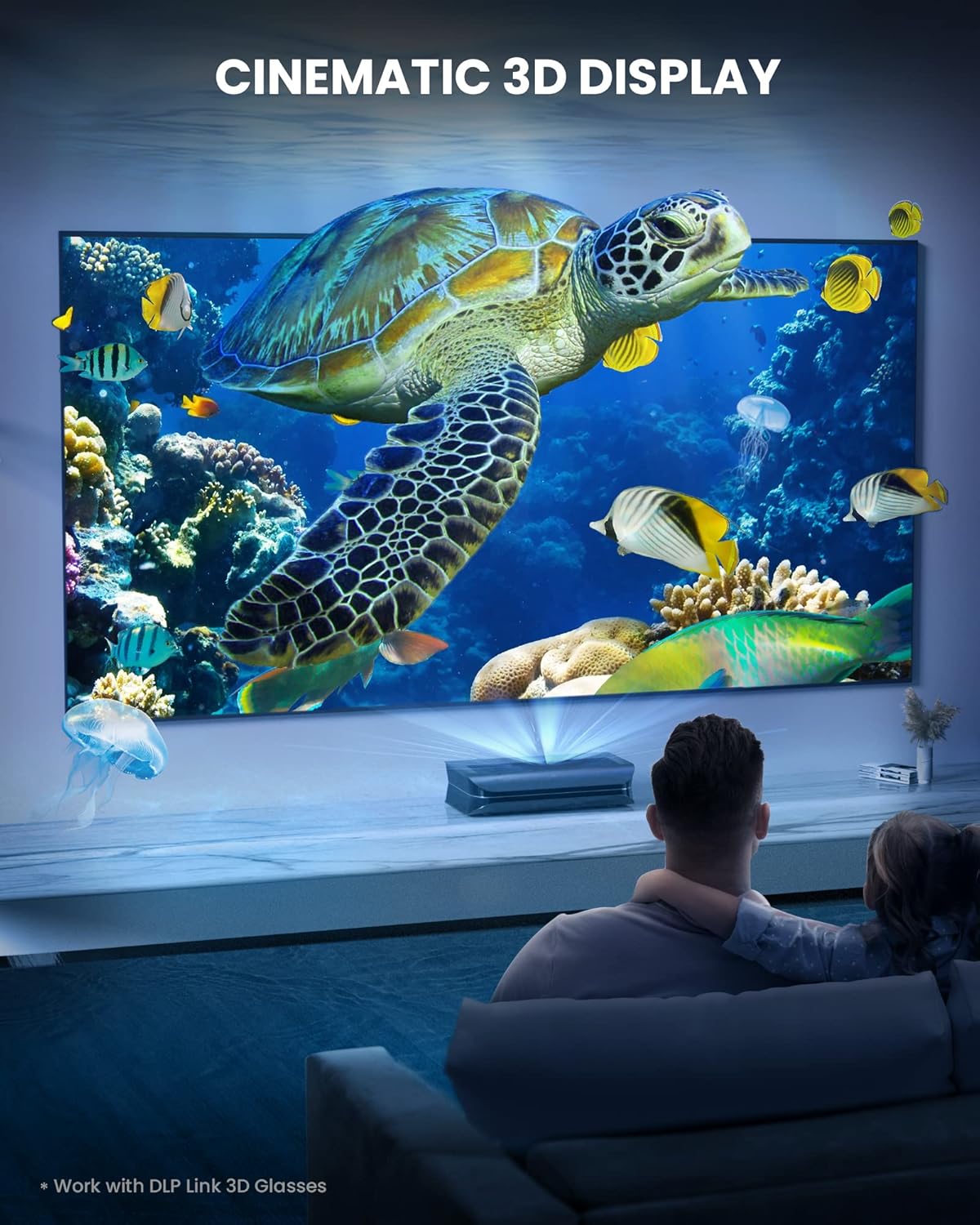 AWOL VISION LTV-2500 4K UHD Ultra Short Throw Triple Laser Projector with Dolby Vision & Atmos, Active 3D, 150", 2600 Peak Lumens, HDR10+, UST Laser TV Projector (Fire TV Stick 4K Max included)