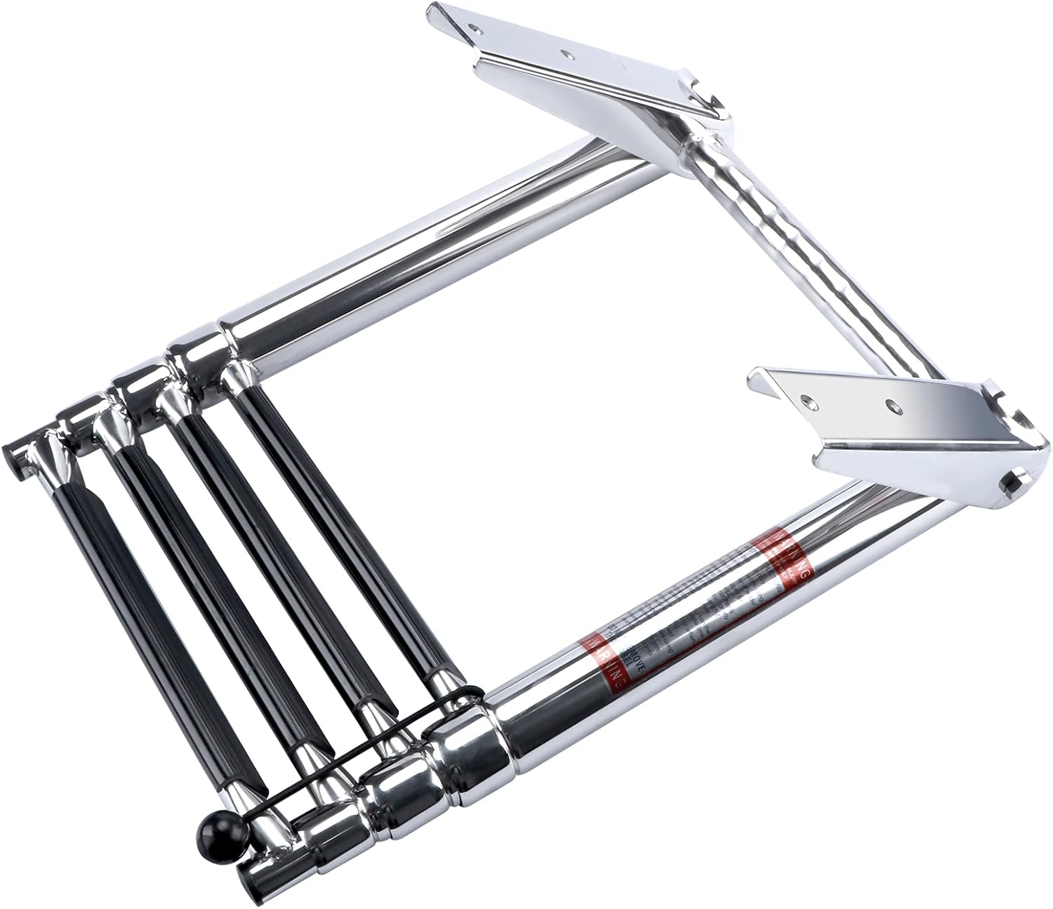 Folding 4 Step Boat Ladder Heavy Duty Stainless Steel Telescoping Boat Ladder Marine Ladder for Fishing Boat Pack of 2