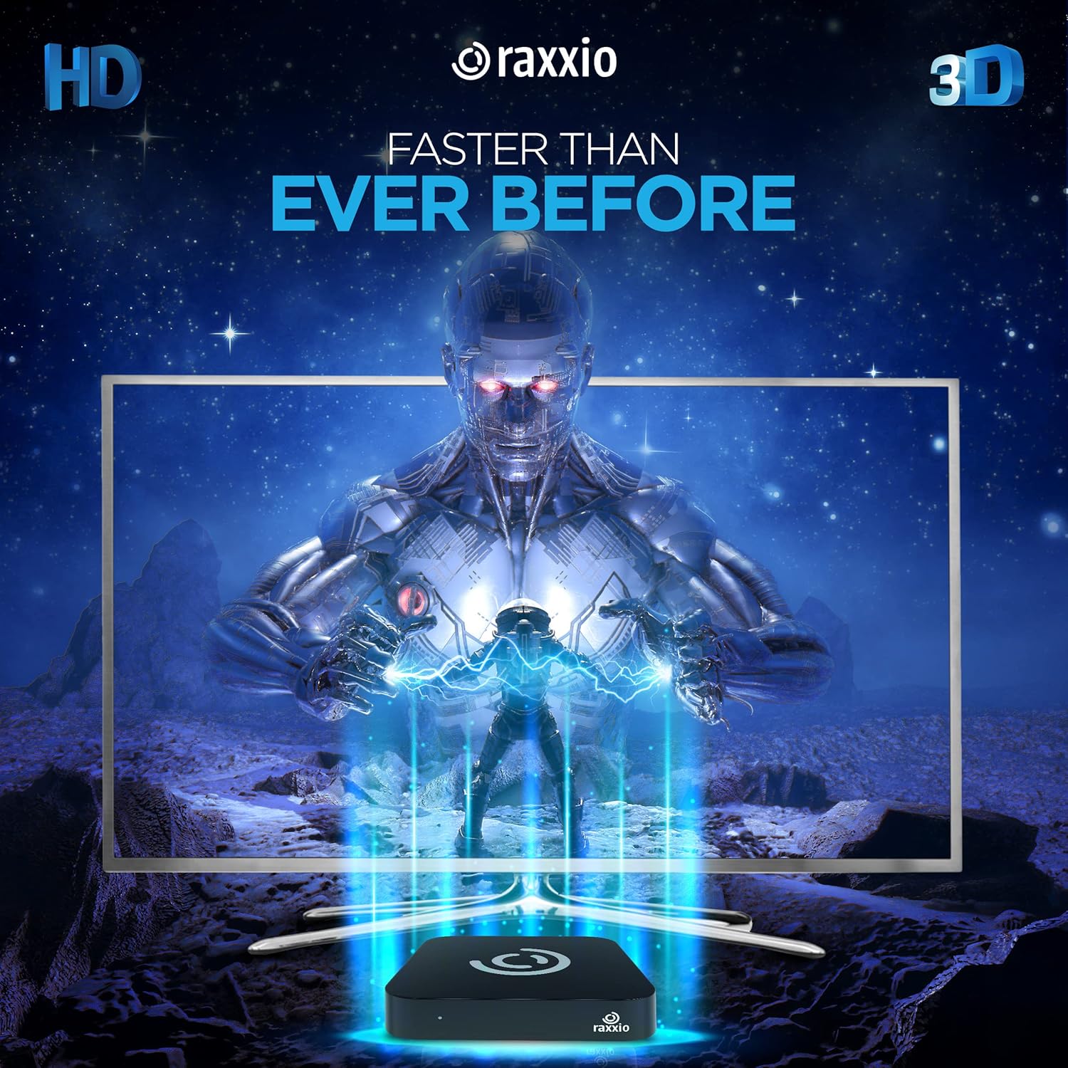 Raxxio Android TV Box - RAX2100 Android 9.0, Ultra HD 4K 75fps, 4GB RAM, 64 GB ROM, WiFi 2.5G + 5G, USB 3.0, and Bluetooth 4.1 Enabled Smart Android Box with HDMI Cable and Bluetooth Remote Control