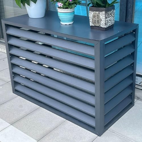 Aluminum Air Conditioner and Heat Pump Cover ,Mini Split Air Conditioner Cover for Outside Units ,Shelf Plant Stand ,Outdoor AC Unit Cover , Noise Reduction ,suitable for outdoor