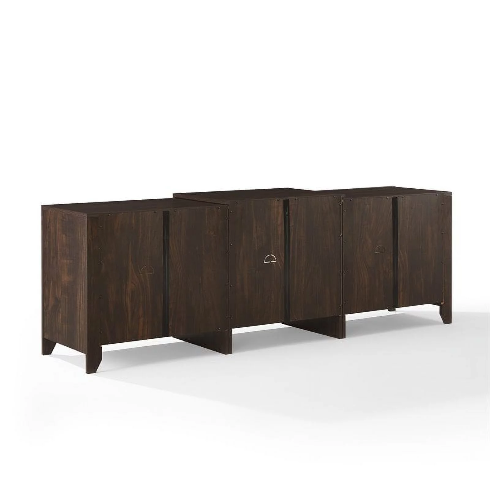 Crosley Furniture Ronin Wood TV stand for TVs up to 75" in Dark Walnut