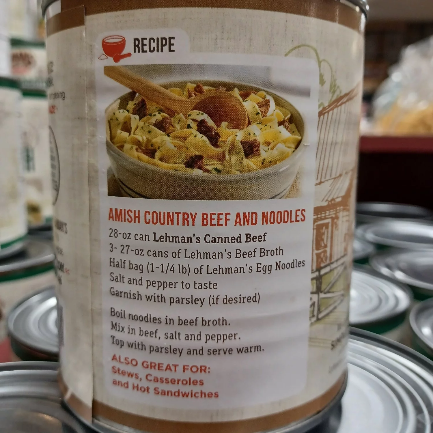 Lehman's All Natural USA Made Ready to Eat Canned Beef Meat, 28 oz Cans, Case of 12