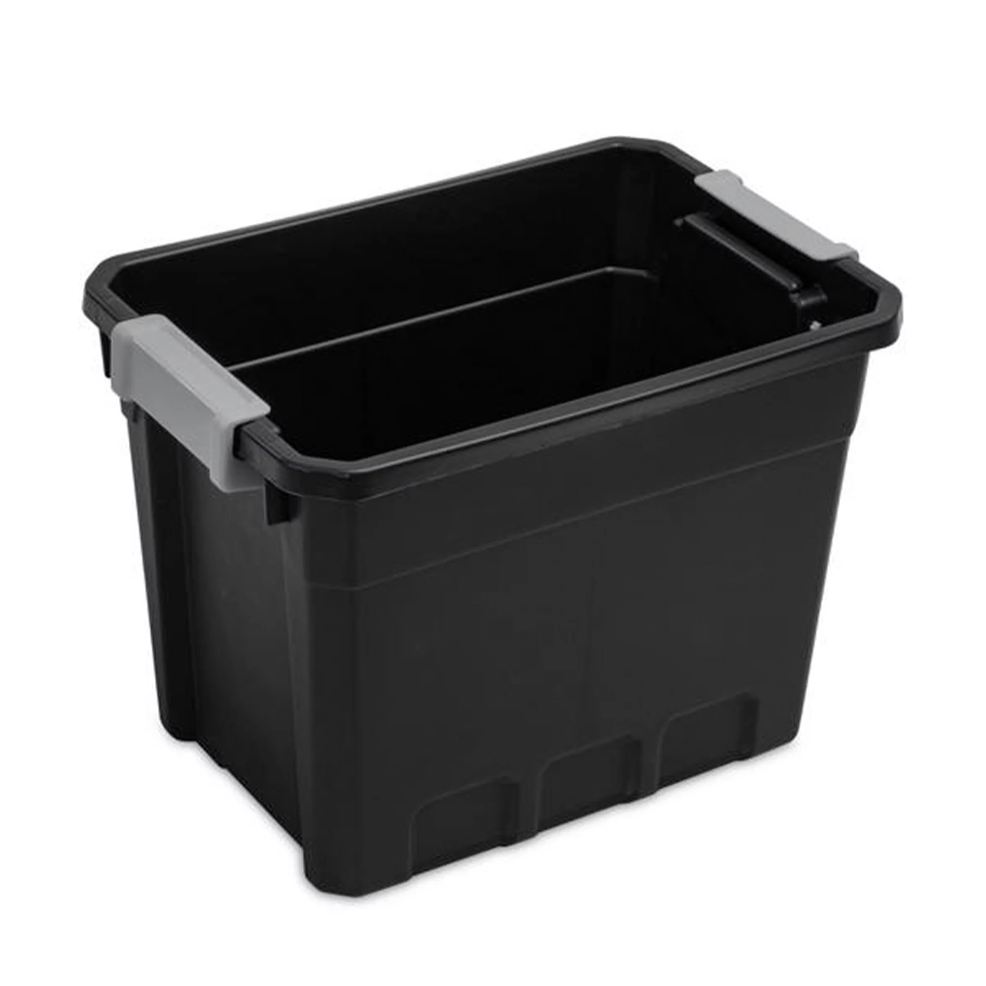 Sterilite 7.5 Gallon Industrial Storage Totes w/ Latch Lids, Black (6 Pack)