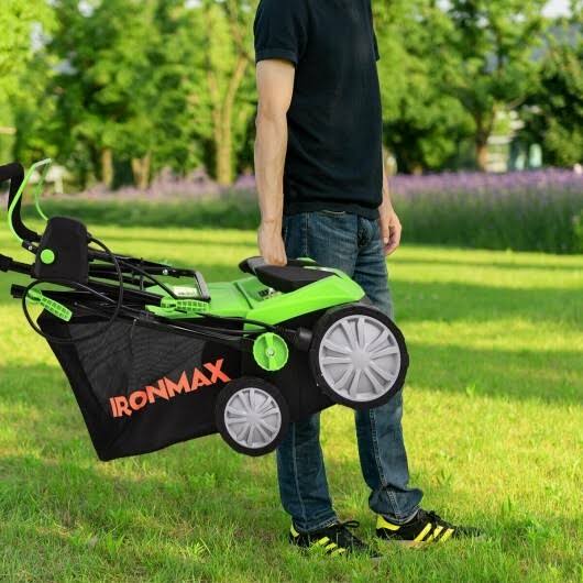 13 Amp Corded Scarifier 15x22 Electric Lawn Dethatcher with Dual Safety Switch-green
