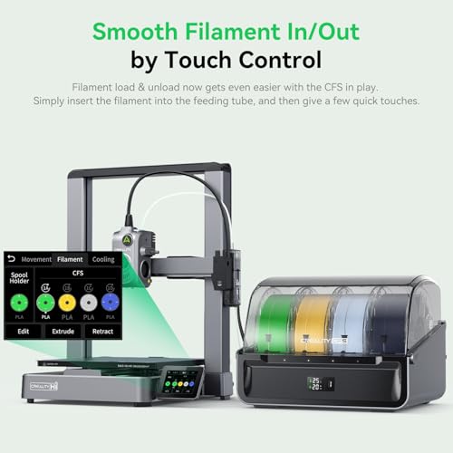 Creality Hi Combo 3D Printer, Multi Color 3D Printer with CFS, 500mm/s High Speed Auto-Leveling Automatic Filament Reading Clog-Free Extruder (Hi Combo)