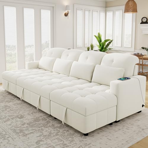 Oversized U-Shaped Sectional Sofa Couch Plush Corduroy Upholstered Modular Deep Seat Sofa&Couch Sectional W/Right Facing Chaise Lounge and 7 Toss Pillows for Home Apartment Living Room Furniture Sets