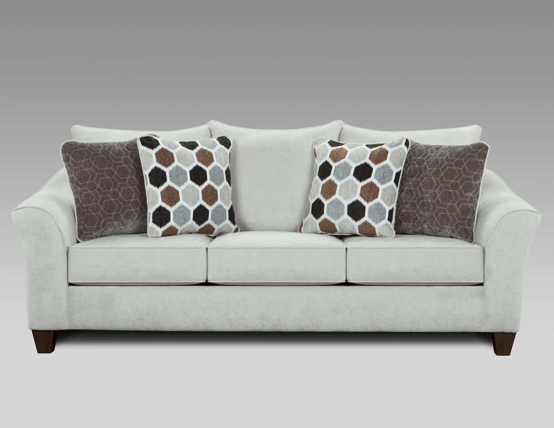 Roundhill Furniture Camero Fabric 4-Piece Living Room Set, Sliver