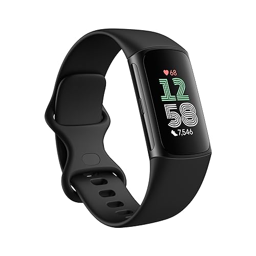Fitbit Charge 6 Fitness Tracker with Google apps, Heart Rate on Exercise Equipment, 6-Months Premium Membership Included, GPS, Health Tools and More, Gold/Coral, One Size (S & L Bands Included)