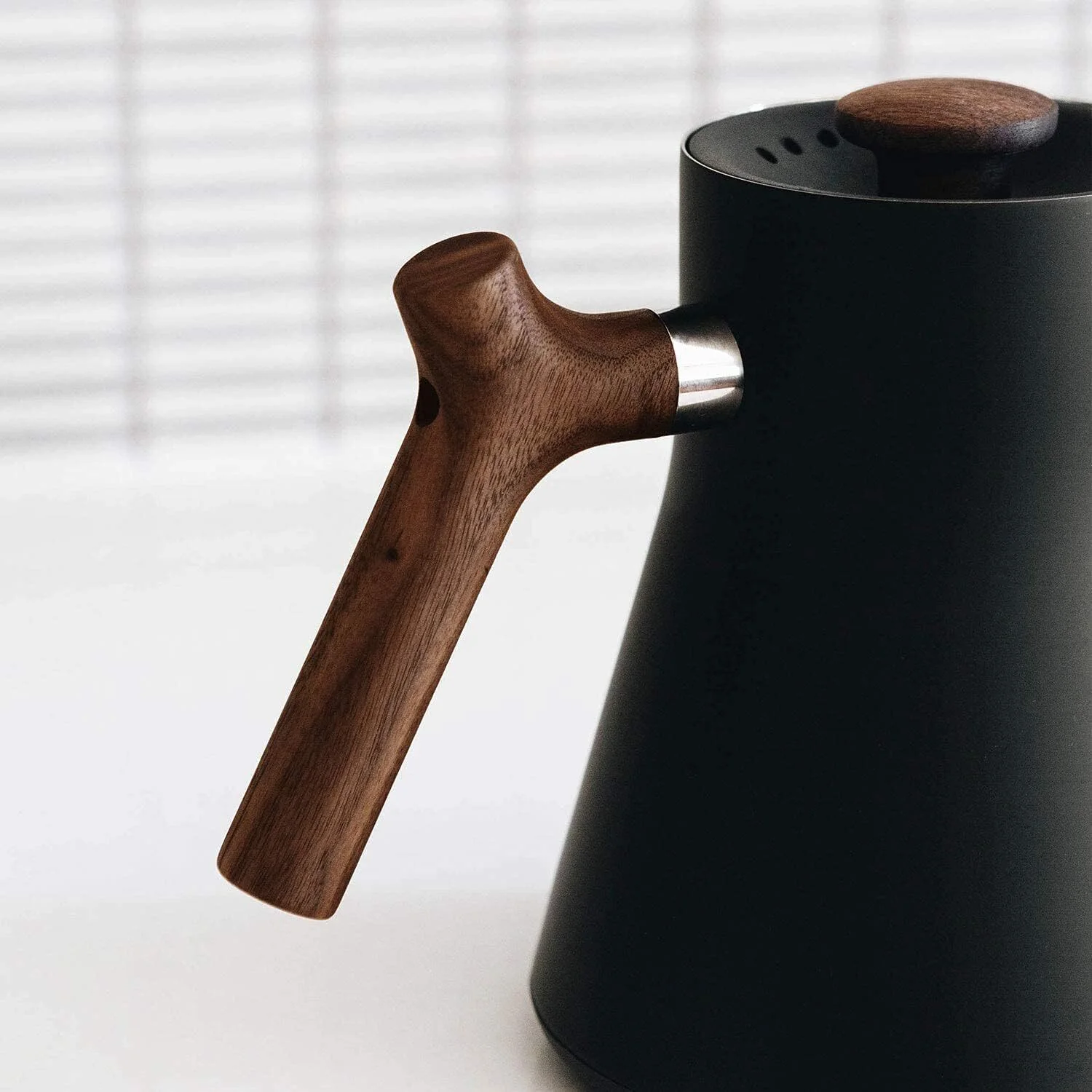 Fellow Stagg EKG 0.9L 120V Electric Pour Over Kettle, Matte Black with Walnut Handle