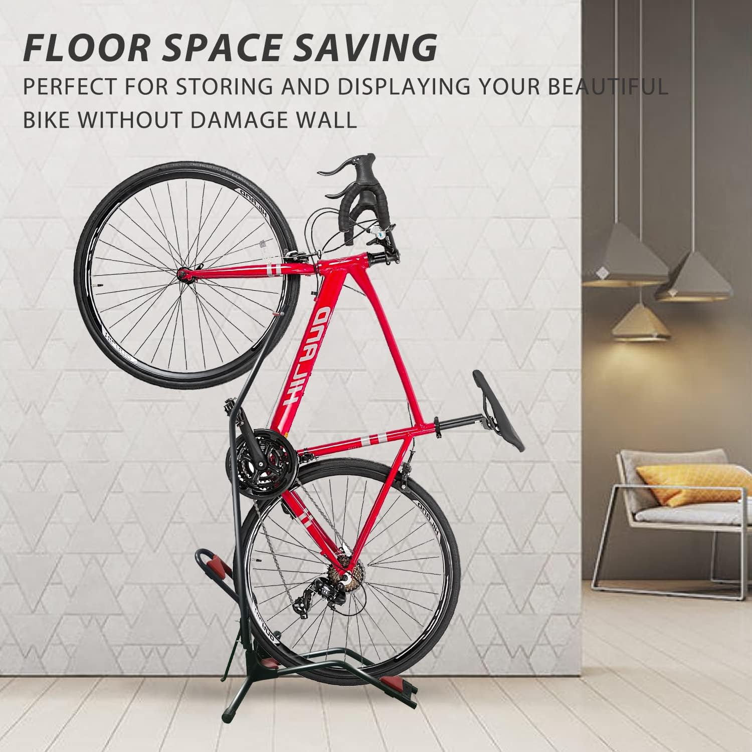 SLFJOSN Vertical Bike Rack Stand, Fits Most 20''-27.5'' Mountain Bike Freestanding 700C Road Bike Stand Floor for Indoor Bike Storage Garage Space Saver Pack of 2