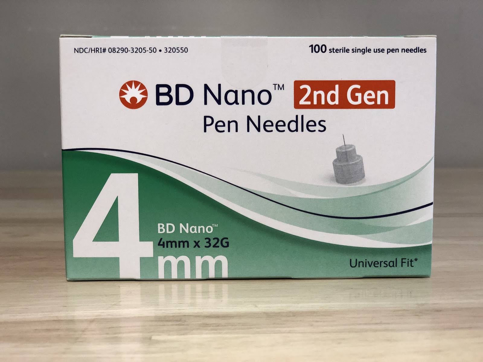 BD Diabetic Pen Needles 4mm x 32G Box of 100 Sealed Universal