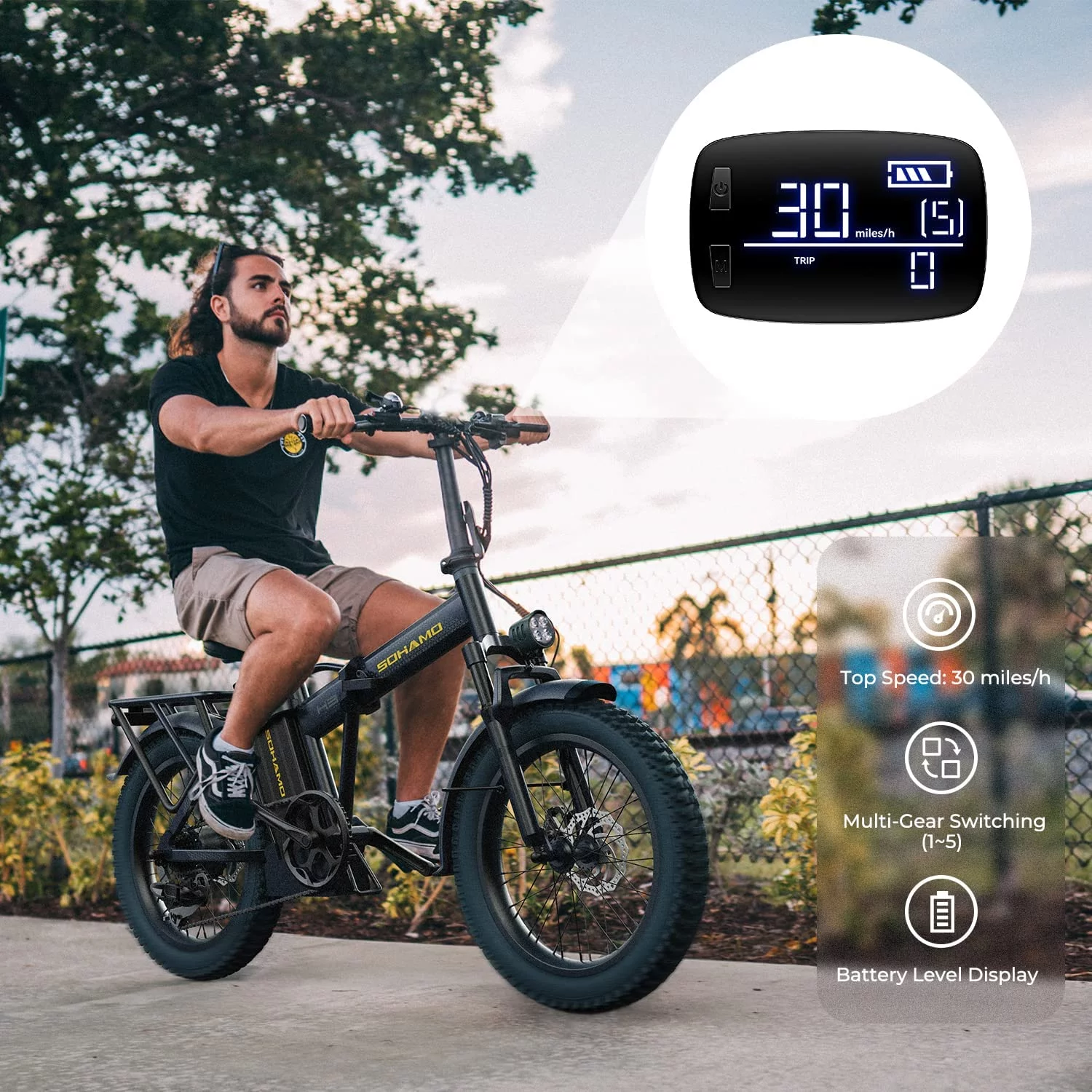Electric Bike Foldable 20" Fat Tire Ebike with 750W Motor, 48V 20Ah Removable Battery, Shimano 7 Speed Ebike for Adults (UL2849)