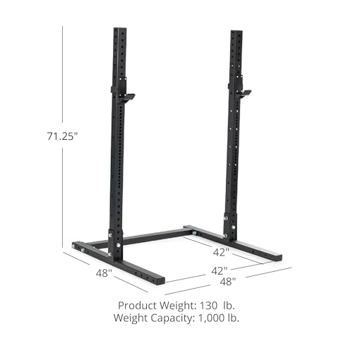 Titan Fitness X-3 Series 72-inch Squat Stand, 1,000 LB Capacity, Short Squat Rack with Reinforced J-Hooks