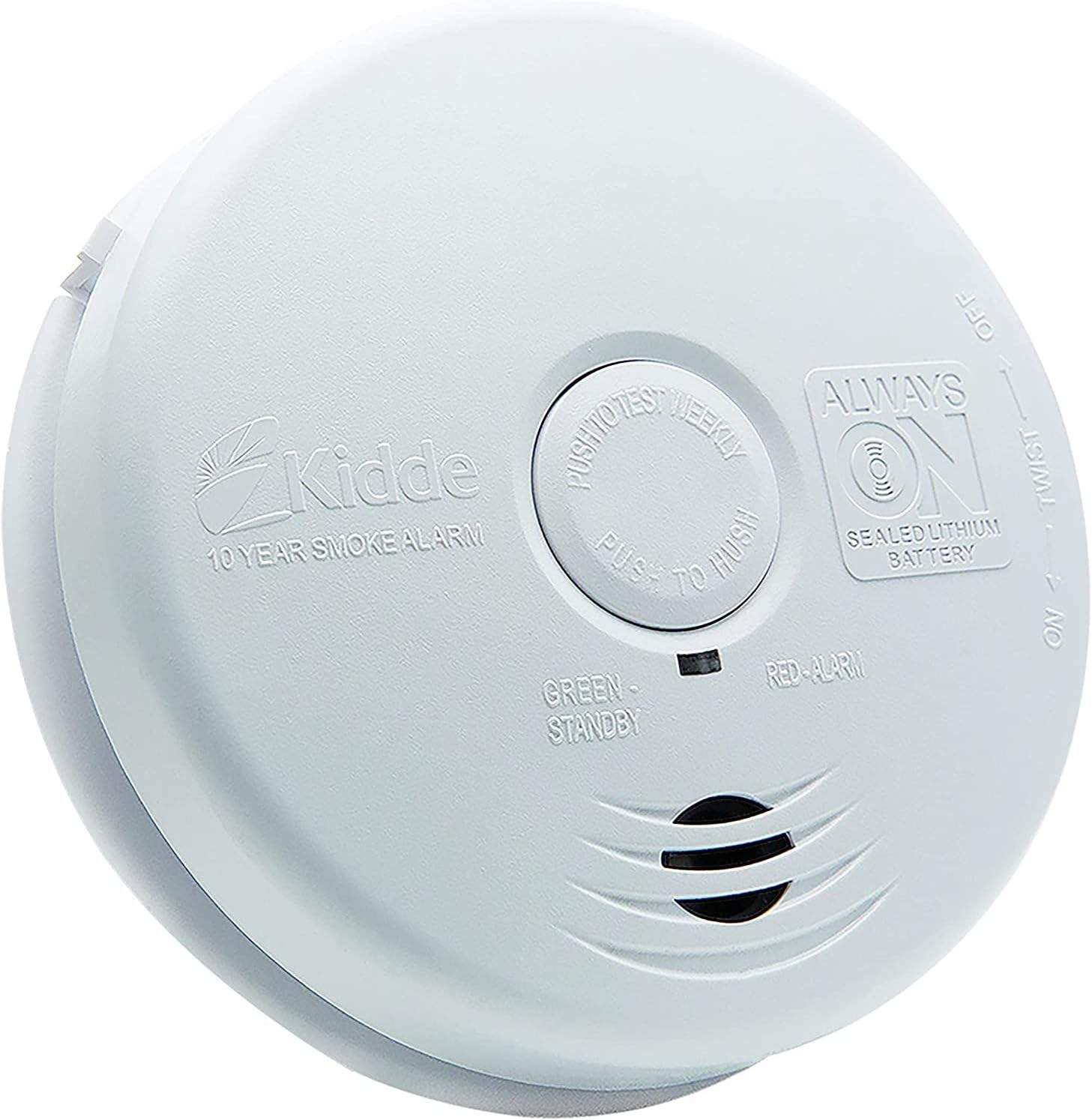 Kidde Smoke Detector, Hardwired Smoke Alarm with Lithium Battery Backup, Interconnect, Test-Silence Button, Pack of 6
