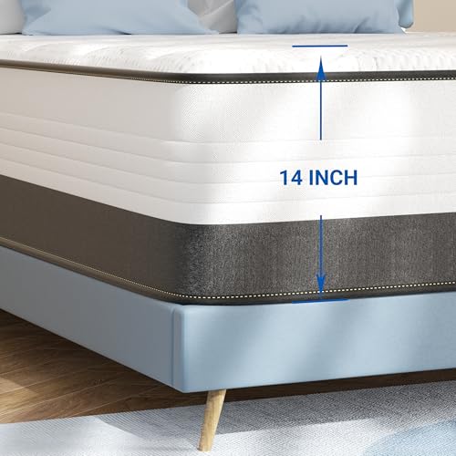 Full Size Mattress, 10 Inch Full Mattress in a Box, Hybrid Mattress with Memory foam and Pocketed Coils for Breathable and Durable Support, CertiPUR-US Certified