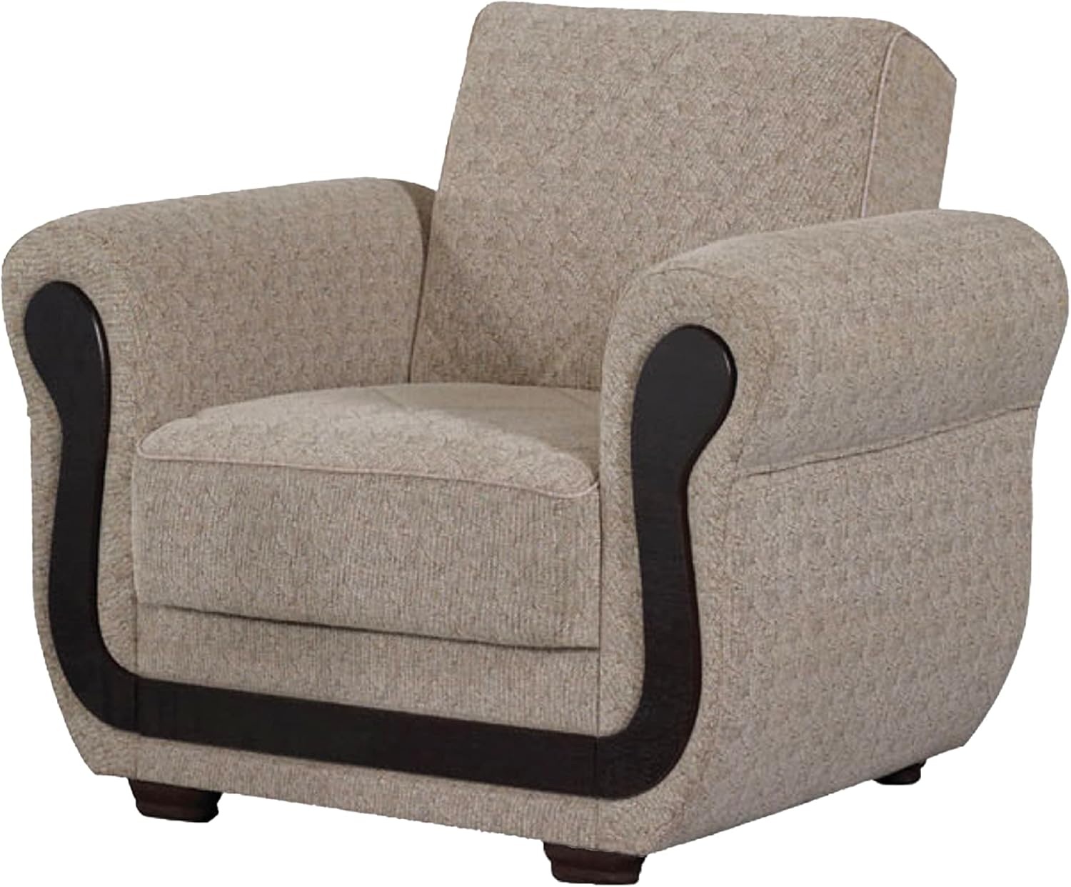 Newark 41 in. Convertible Sleeper Chair in Beige with Storage