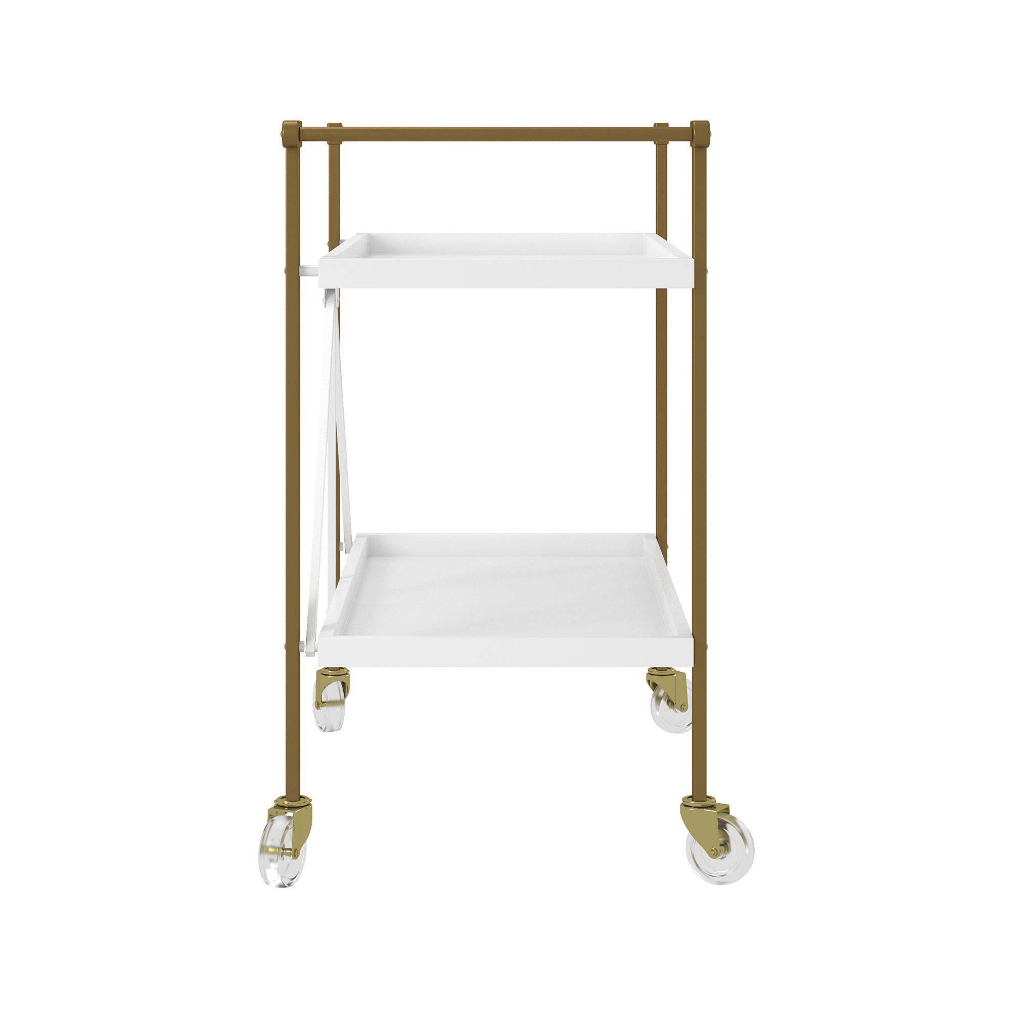 CosmoLiving by Cosmopolitan Trevia Folding Cart (Gold/White)