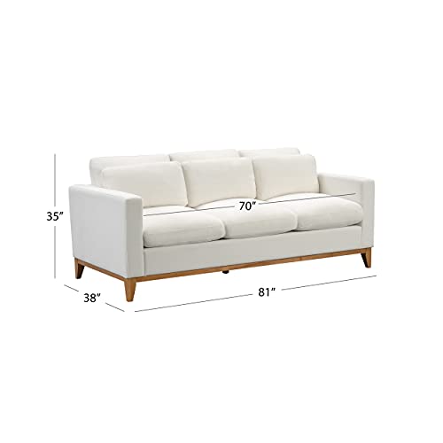 Abbyson Living Violetta Fabric Sofa - Mid-Century Modern, Upholstered, White