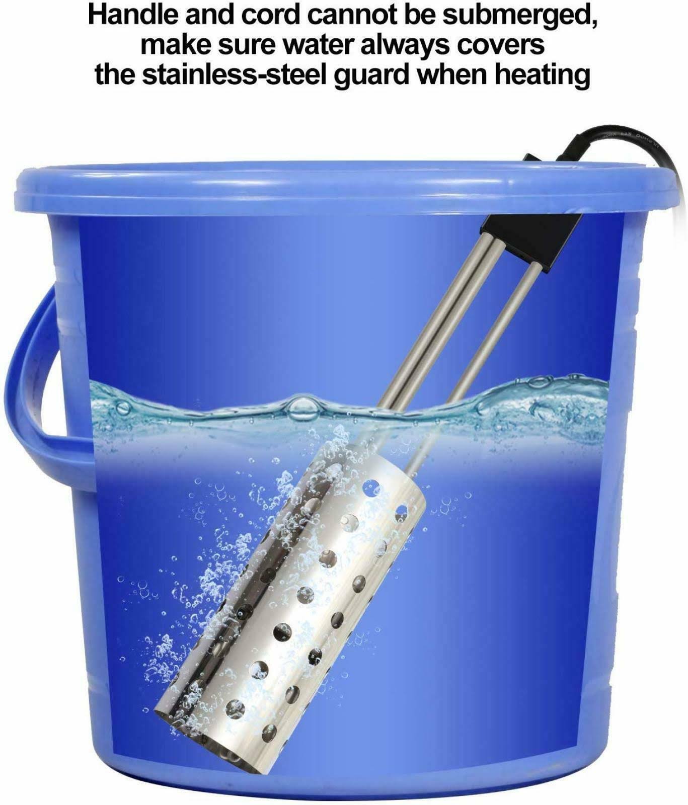 Gesail 1000W Electric Immersion Heater, UL-Listed Bucket Water Heater with 304 Stainless-Steel Guard, Submersible Bucket Heater