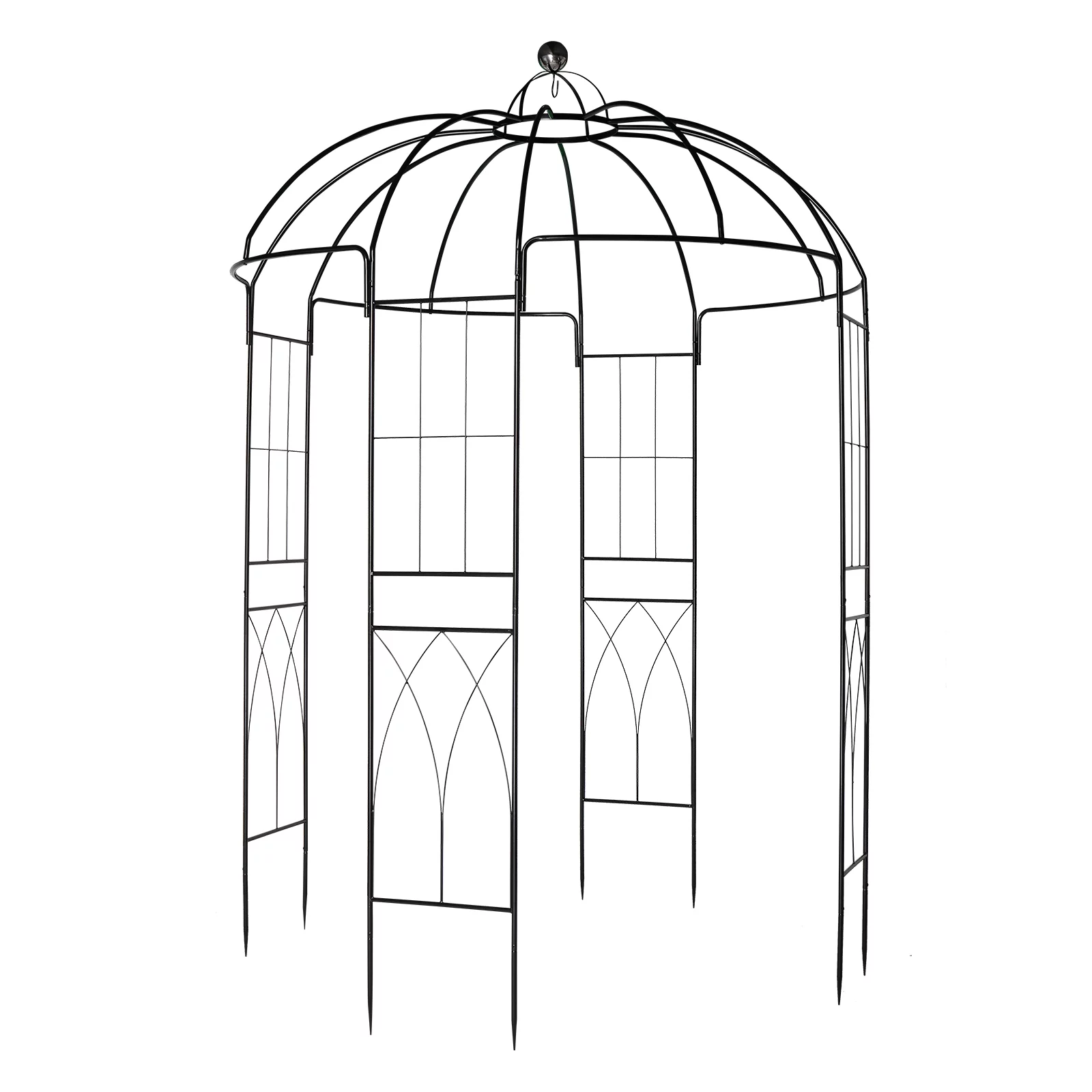 Outdoor Trellis Planter, Garden Arbors for Climbing Plants, Black Arch Trellis with Stakes, Climbing Plants Arbor Party Decoration Decor