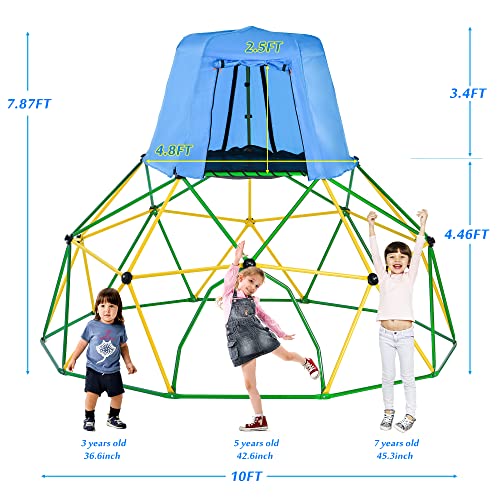 Merax 12FT Climbing Dome, Outdoor Dome Climber for Kids 3-10 Supporting 1000 lbs, Easy Assembly Playground Jungle Gym Backyard Play Equipment (12FT Climbing Dome)