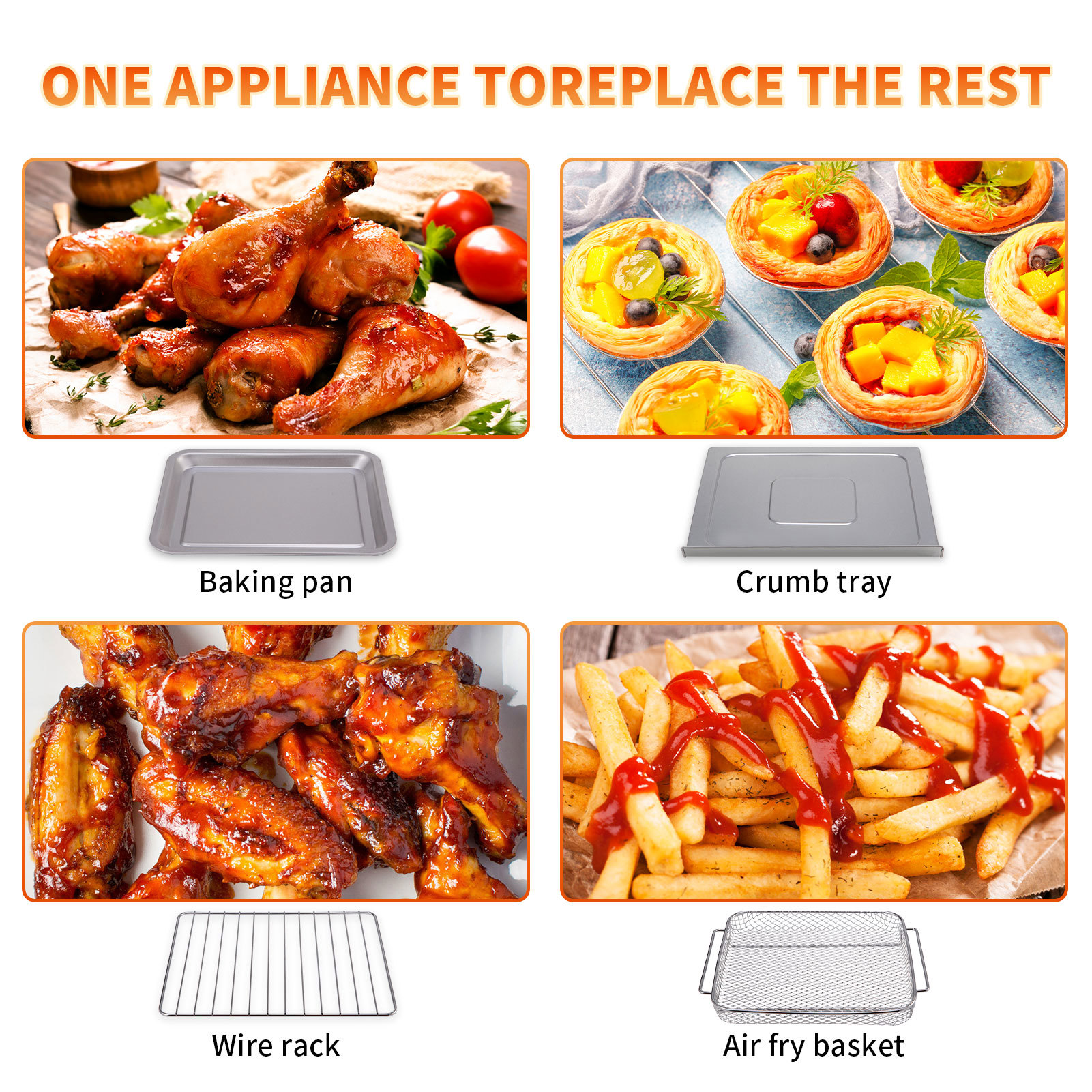 Air Fryer, 14 Quart Large Air Fryer Oven, Temperature Control, Dishwasher Safe Non Stick Basket, Healthy Oil-Free Hot Air Fryer, ETL Certified