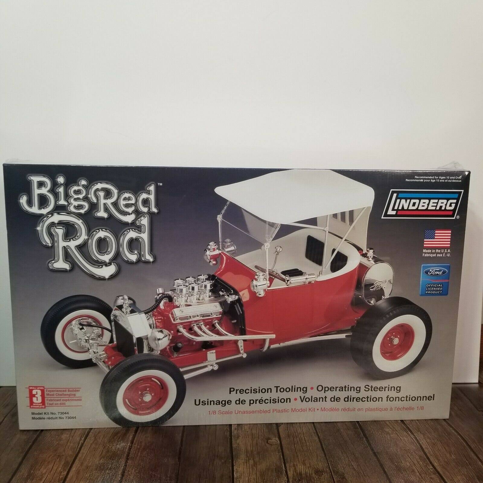 Lindberg #73044 Big Red Rod T Bucket Ford 1/8 Scale Model Kit