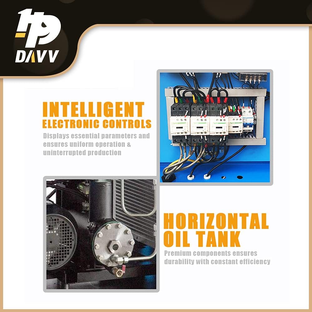 460V 3-Phase Rotary Screw Air Compressor With ASME Tank & Refrigerated Dryer - 10HP/7.5KW - 40CFM/125PSI - 80 Gallon ASME Tank Industrial Air Compressed System Base Mounted Pack7-TA46