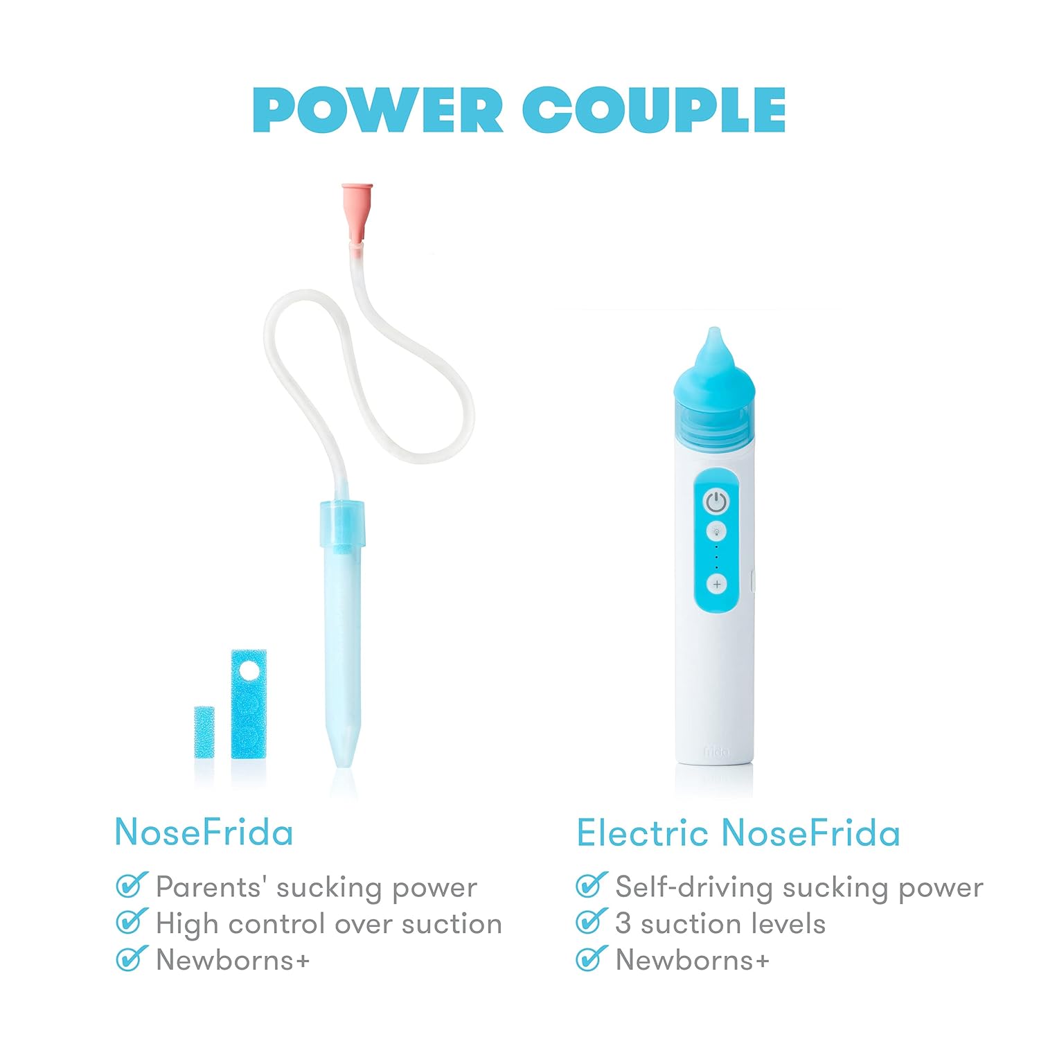 FridaBaby Electric NoseFrida | USB Rechargeable Nasal Aspirator with Different Levels of Suction by Frida Baby Pack of 2