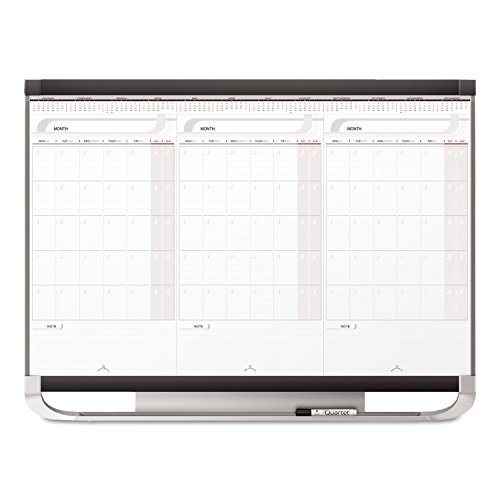 Quartet Prestige 2 Sliding Three Month Calendar Board, 3 x 2 Feet, Total Erase Surface (CMP32P2),Graphite, White