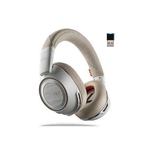Poly Voyager 8200 UC Bluetooth Wireless Over-Ear Headphones with Mic and NFC - Noise-Canceling - Omni-Directional - White