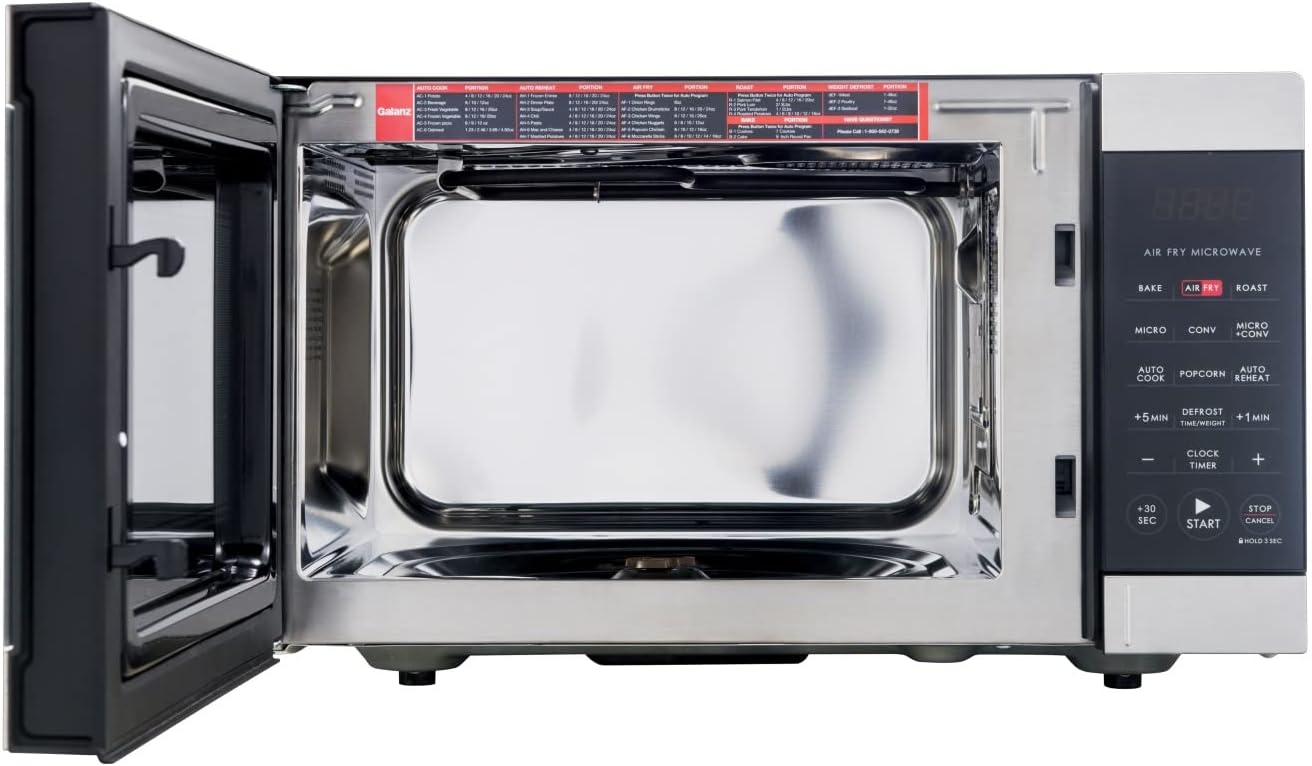 0.9 Cu ft Air Fry Microwave, 900 Watts, Stainless Steel/AA
