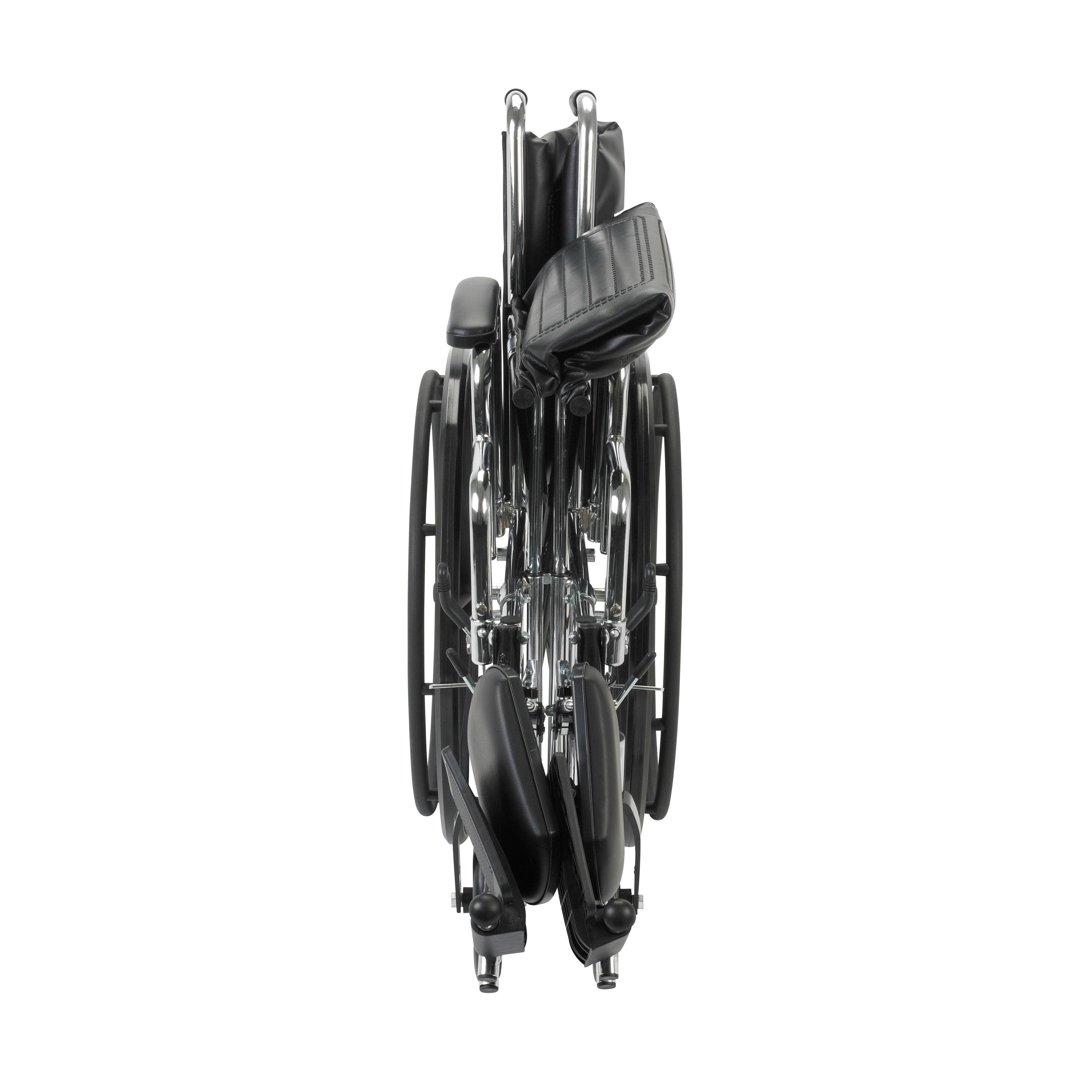 Drive Medical Chrome Sport Wheelchair, Detachable Desk Arms, Elevating