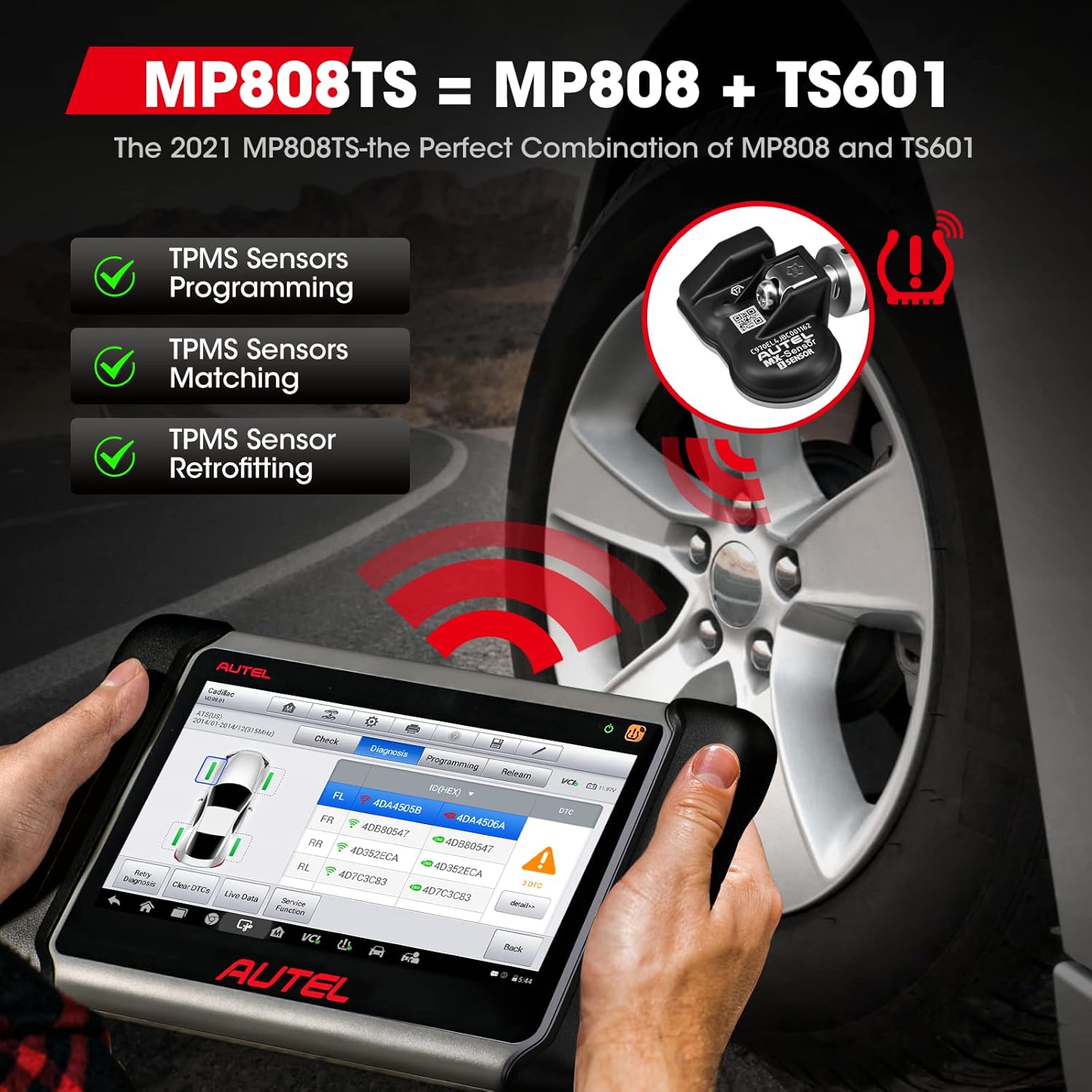Autel MaxiPRO MP808TS Diagnostic Scanner: 2022 Auto Scan Tool for All Cars with 30+ Special Service, Comprehensive TPMS Solutions, Full Diagnostic Functions Updated of MP808/DS808/MP808K/MS906 with BT