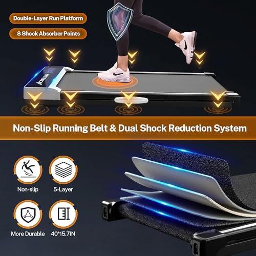 Walking Pad Treadmill with Incline, Under Desk Treadmills, Portable Treadmill for Home Office, Walking Pad 4 in 1 Treadmill for Walking Running, 2.5HP Compact Treadmill with Remote Control