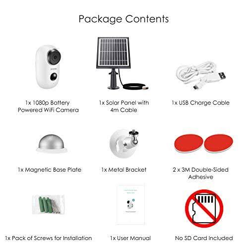 ZOSI 1080p Wireless Battery Camera with Solar PANEL, 2.4GHz WiFi Security Camera Outdoor Indoor,Rechargeable battery, Two Way Au