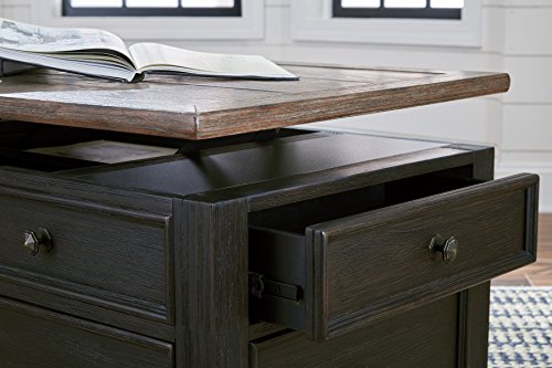 Signature Design by Ashley Bolanburg Farmhouse Lift Top Coffee Table with Drawers, Antique Cream & Brown