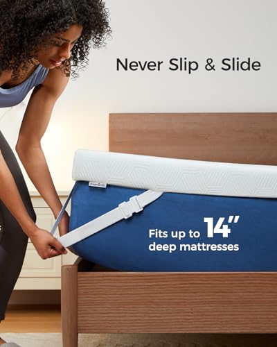 Dreamsmith Gel Memory Foam Mattress Topper, 3-Inch Full, Breathable Pressure Relief Cooling Mattress Topper, Washable Cover with Elastic Straps & Non-Slip Bottom, CertiPUR-US Certified