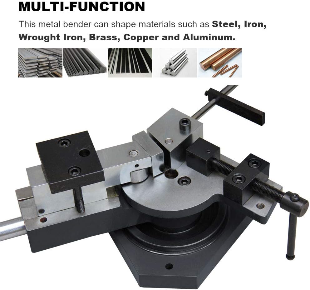 KAKA SBG-40 Heavy-Duty Universal Bender, High Capacity Flat Bar, Square Bar and Round Bar Metal Bender, Combination of Scroll, Radius and Angle Bending, High Precision Metal Bender