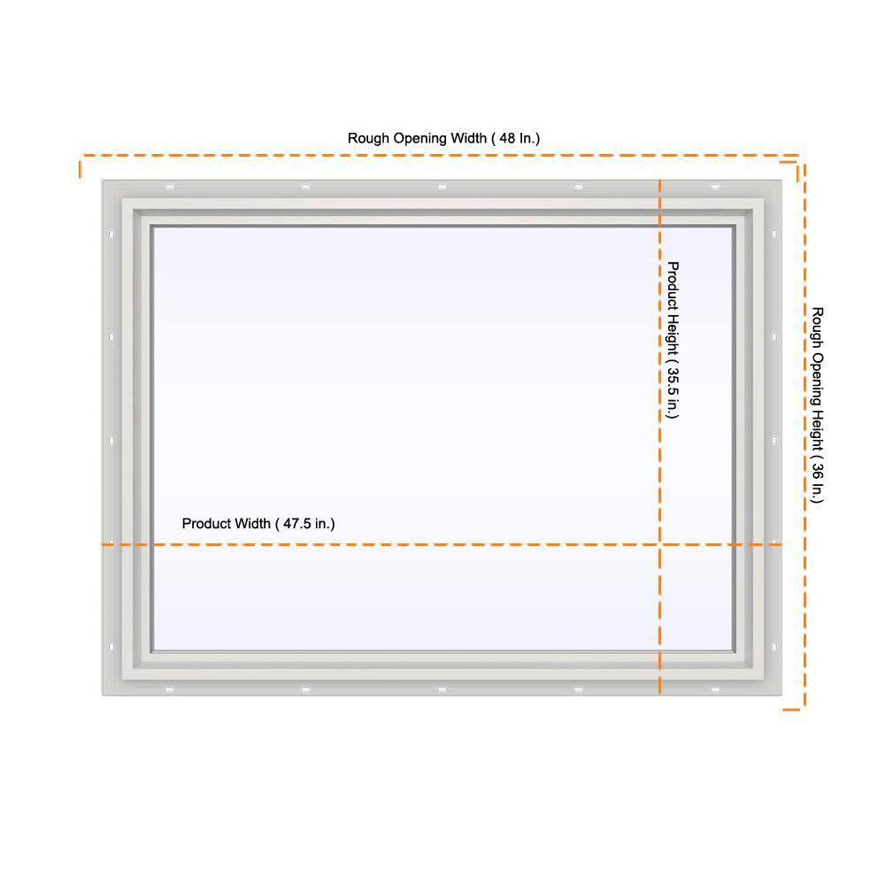 JELD-WEN 47.5 in. x 35.5 in. V-4500 Series White Vinyl Picture Window w/ Low-E 366 Glass