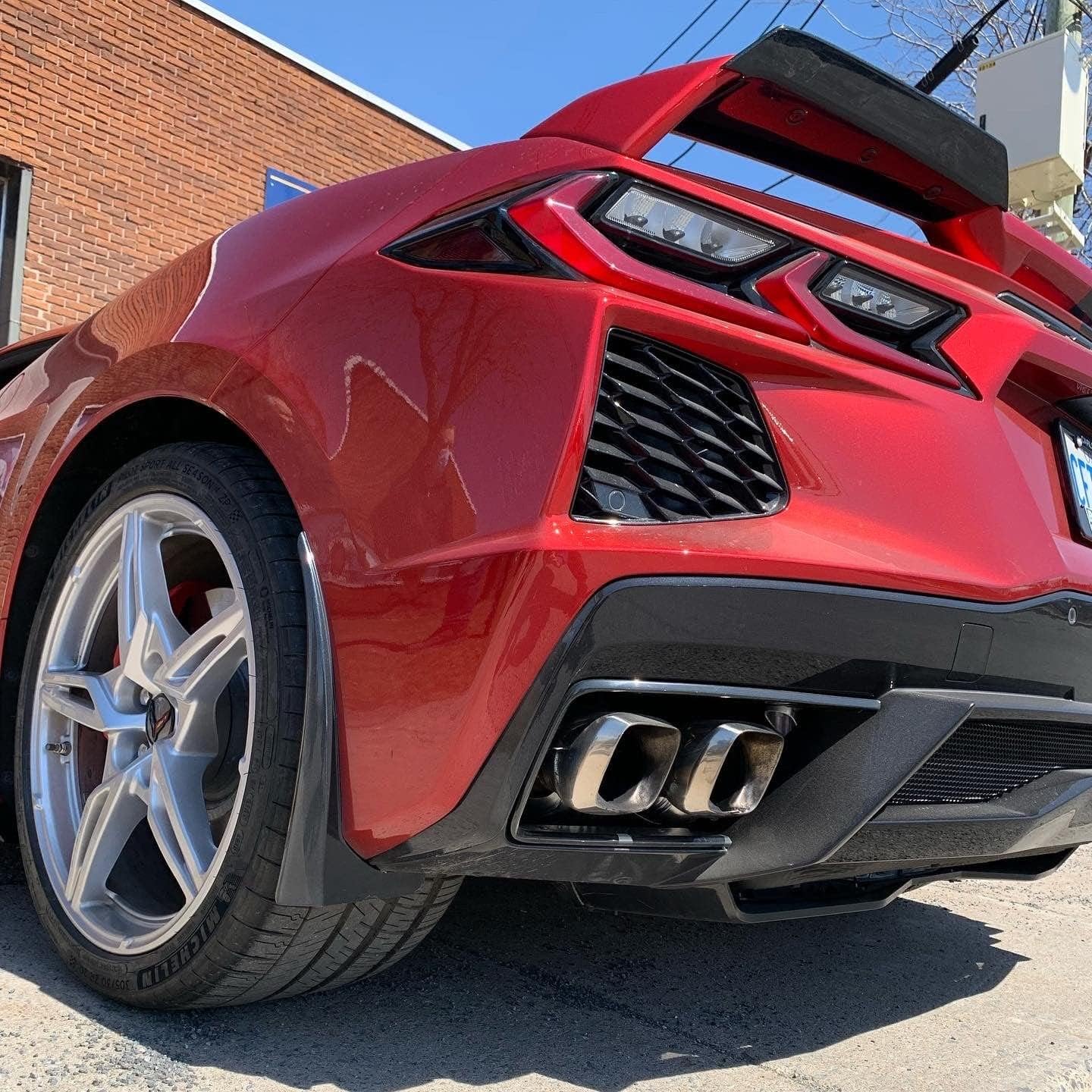 ACS Composite C8 Corvette Rock Guards Splash Guards Mud Flaps | Painted Carbon Flash Black | Fits 2020+ Z51 & Non-Z51
