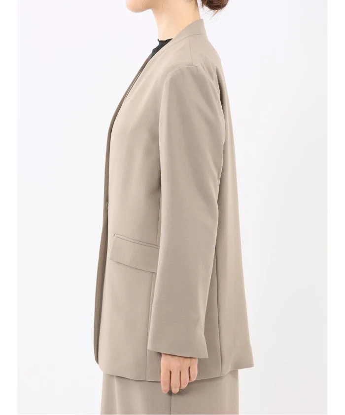 Stretch Washable Woolish No Collar Jacket
