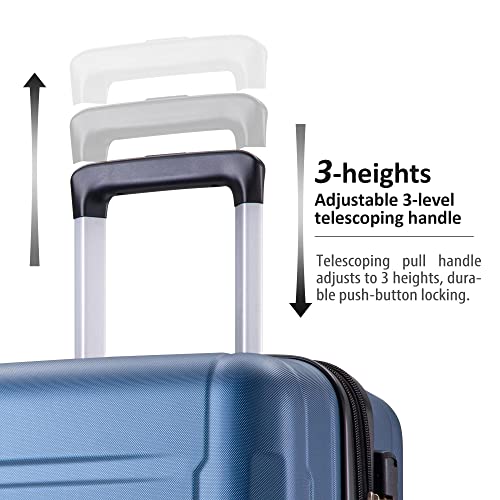 Merax Expandable Spinner Wheel 2 Piece Luggage Set, ABS Lightweight Suitcase with TSA Lock, Hard Shell Luggage with Double Spinner Wheels, 20in+28in, Green