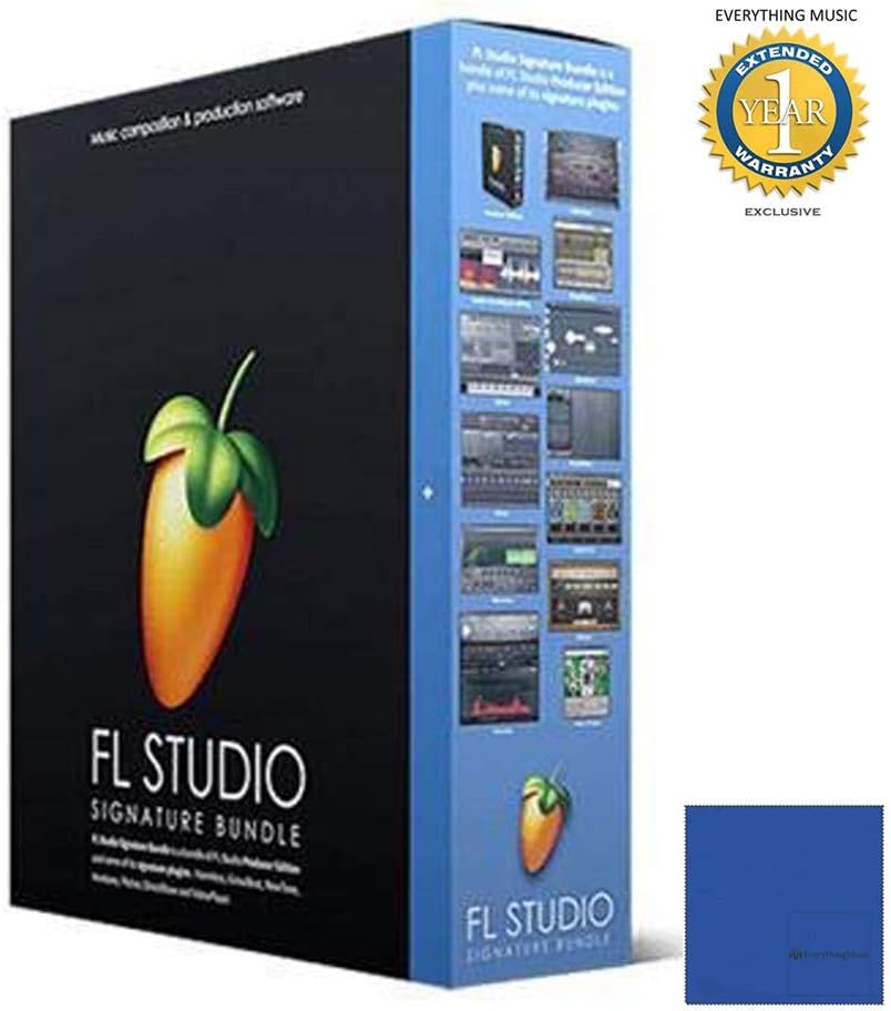 FL Studio 20 Image Line Signature Bundle (Boxed) with 1 Year Free Extended Warranty and Microfiber