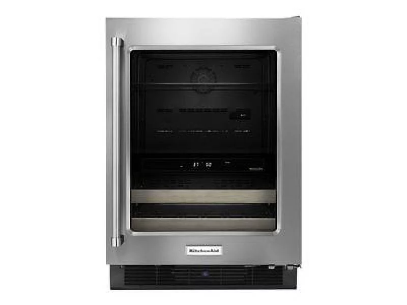 KitchenAid KUBR204ESB - Wine cooler/refrigerator - niche - width: 24 in - depth: 24 in - height: 34.4 in - 4.8 cu. ft - stainless steel